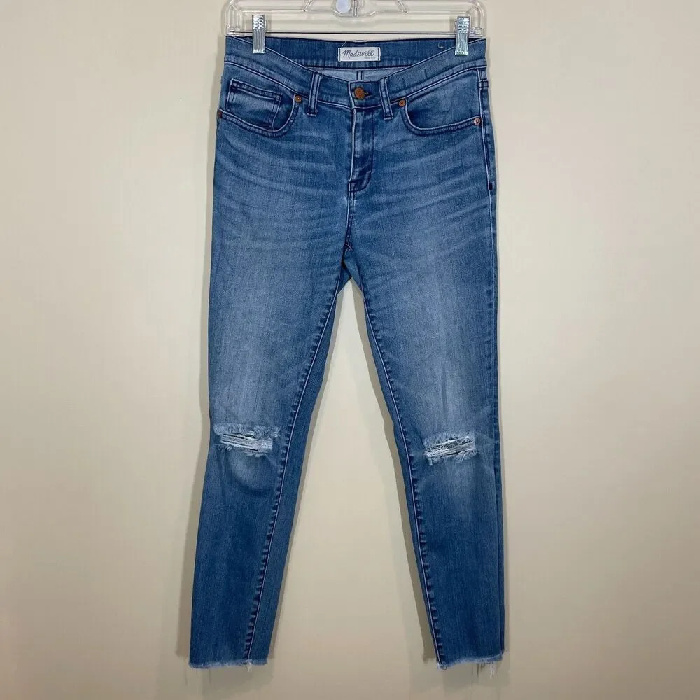Madewell Skinny‎ Skinny Womens Jeans Size 28 Style F2678 Frayed Hem Distressed